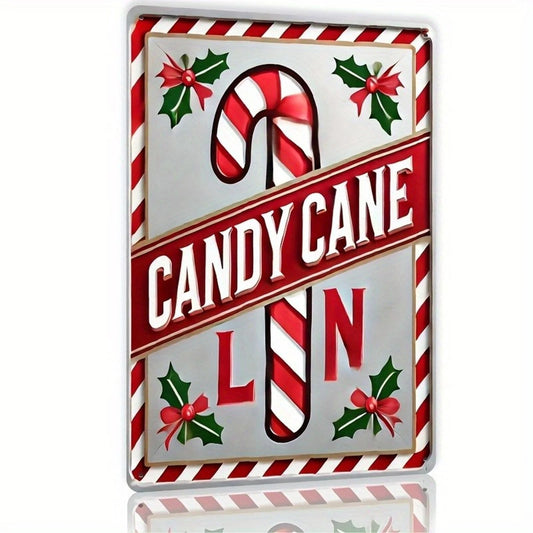 Candy Cane Vintage Holiday Funny Wall Art Aluminum Sign — product artwork