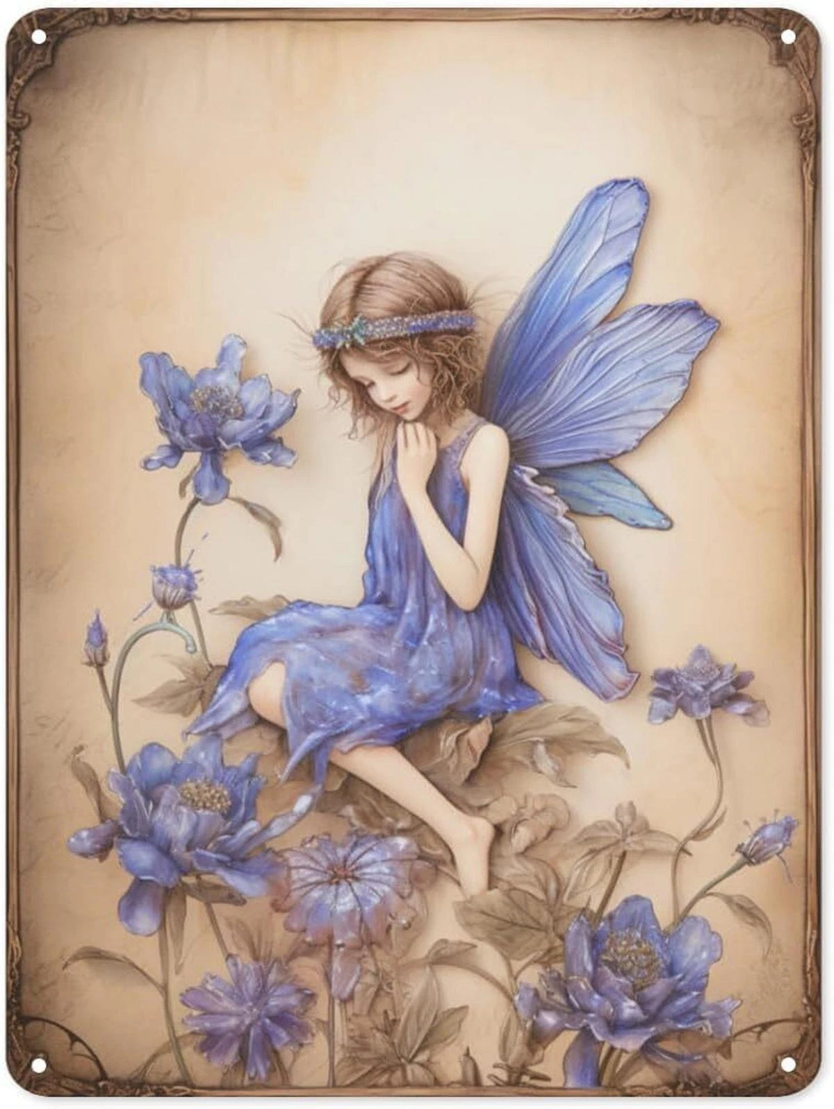 Retro Fairy Garden Flower Funny Aluminum Sign — product artwork