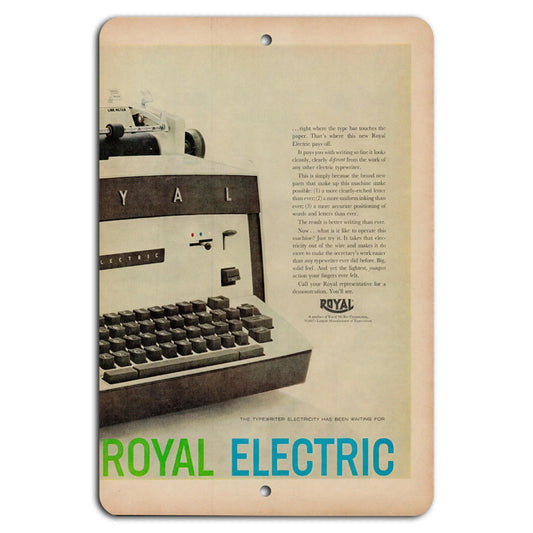 Vintage Electric Typewriter Retro Aluminum Sign — product artwork