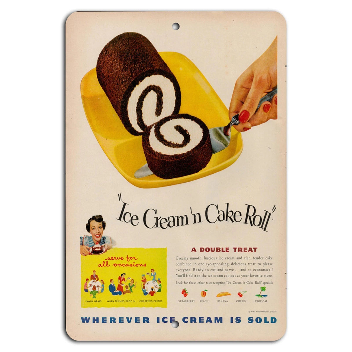 Vintage Ice Cream Retro Aluminum Sign — product artwork