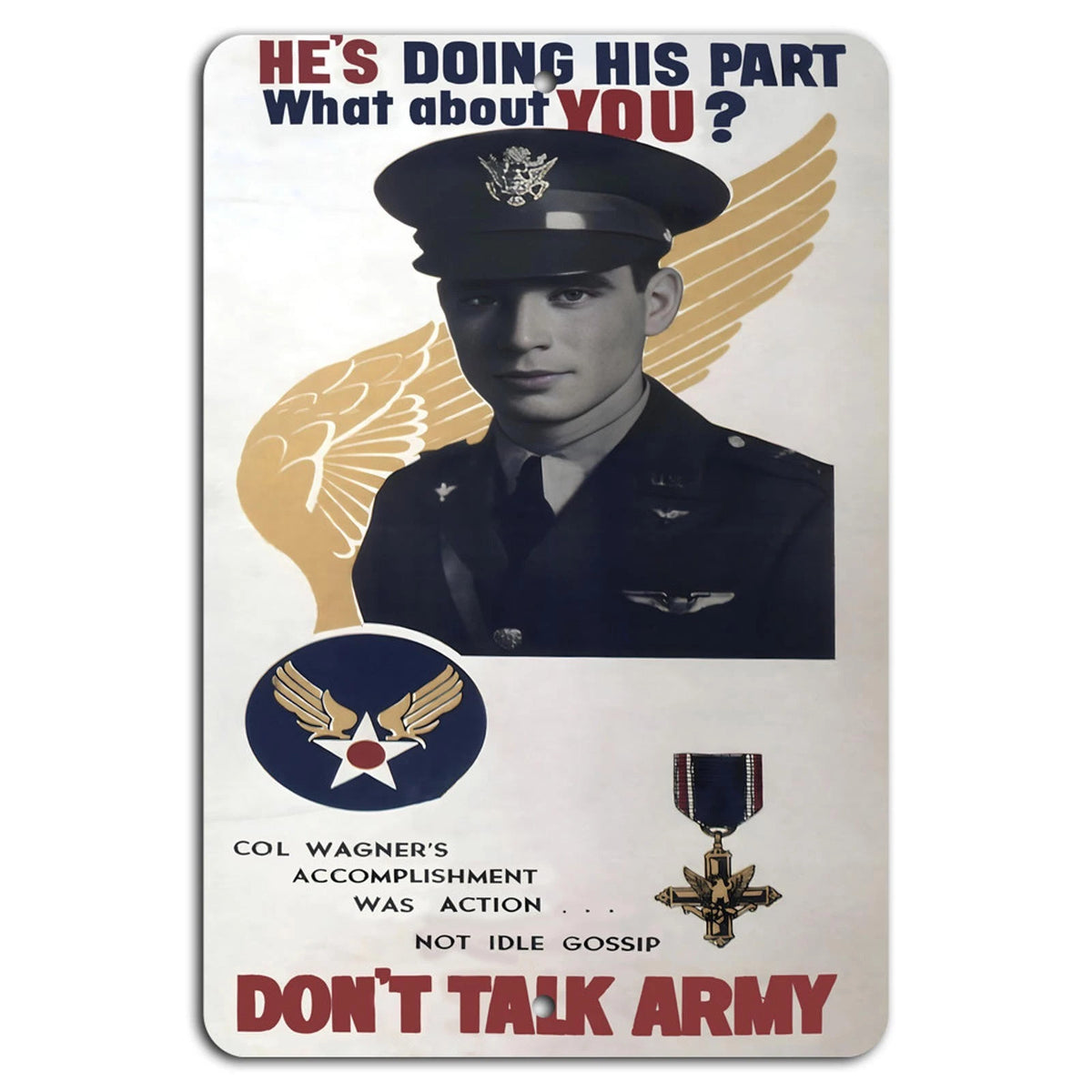 Military Vintage Garage Aluminum Sign — product artwork
