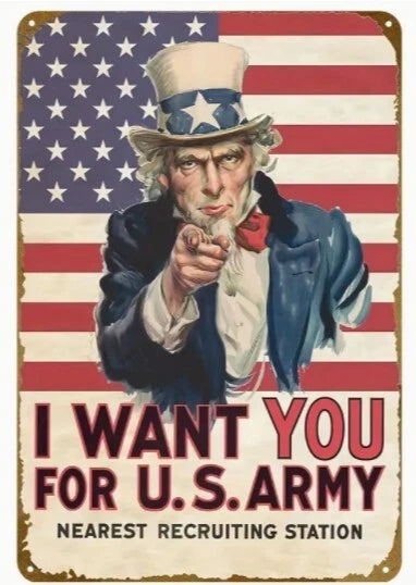 Uncle Sam US Army Aluminum Sign — product artwork