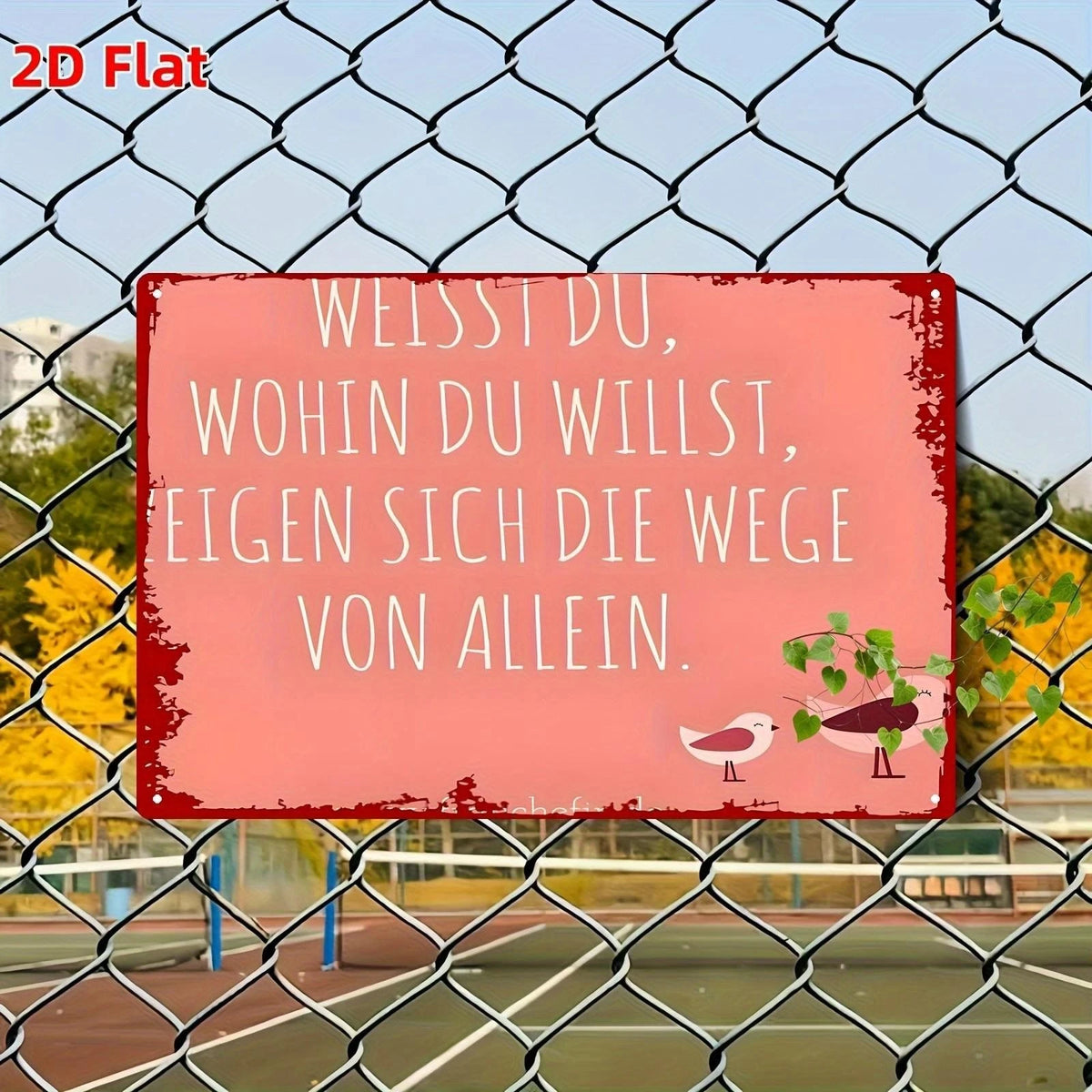 Wall Vintage Rustic Distressed German Quote Aluminum Sign — product artwork