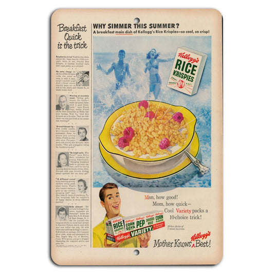 Vintage Rice Krispies Retro Mid Century Aluminum Sign — product artwork
