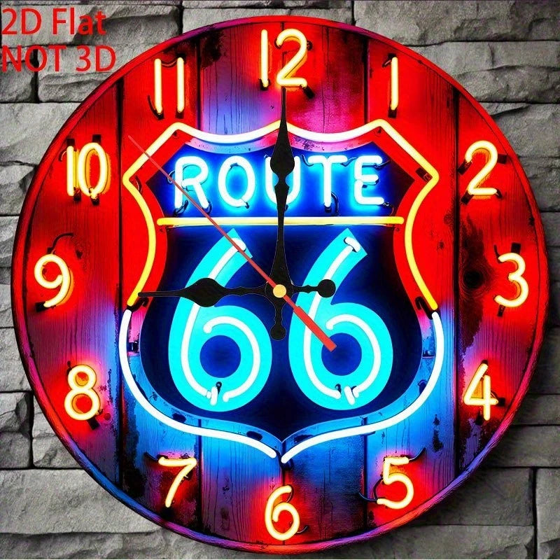 Vintage Silent Clock Funny Room Route Round Aluminum Sign — product artwork
