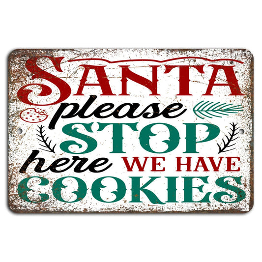 Rustic Santa Holiday Aluminum Sign — product artwork