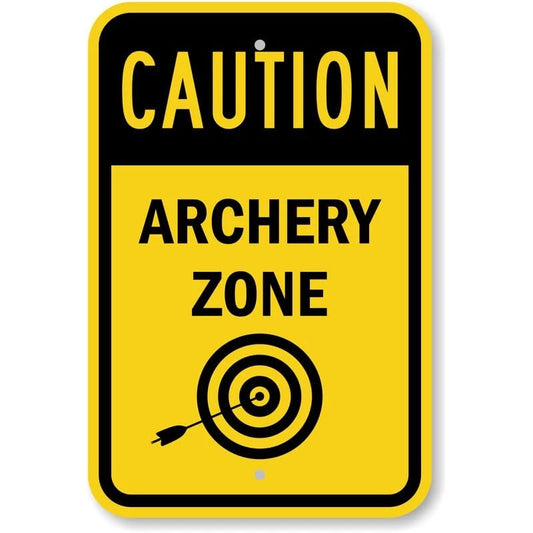Caution Archery Zone Aluminum Sign — product artwork