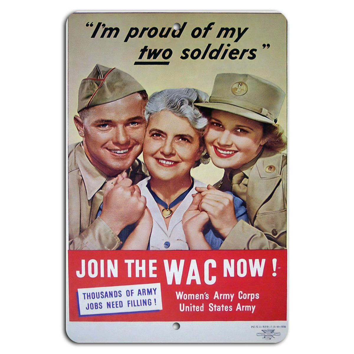 Military Recruitment Vintage Patriotic Aluminum Sign — product artwork
