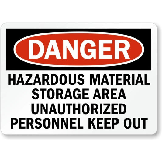 Danger Hazardous Material Storage Area Keep Out Sign — product artwork