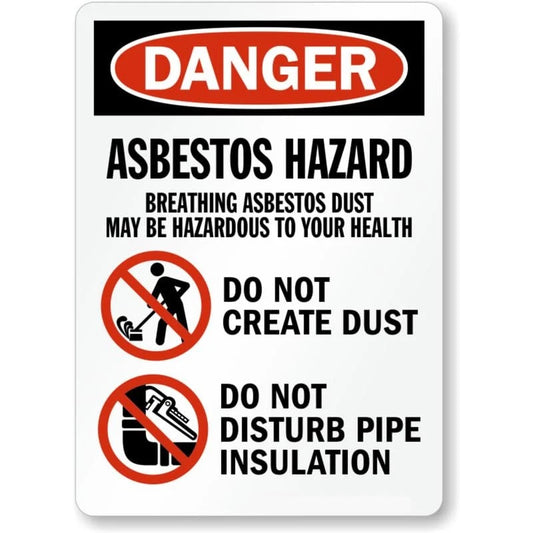 Danger Asbestos Hazard Breathing Aluminum Sign — product artwork