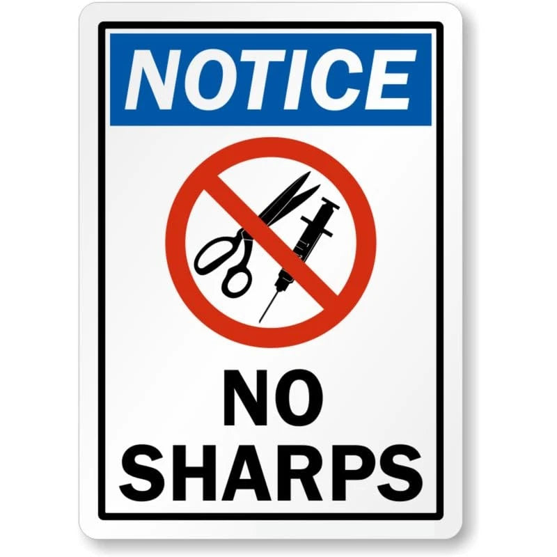 No Sharps Notice Lb Aluminum Sign — product artwork
