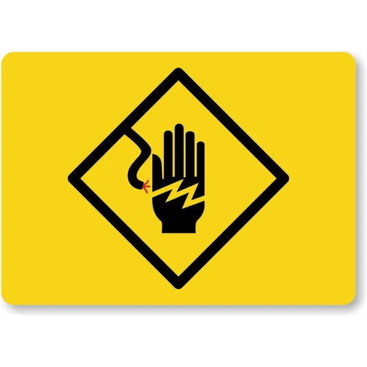 Electric Shock Hand Symbol High Voltage Aluminum Sign — product artwork