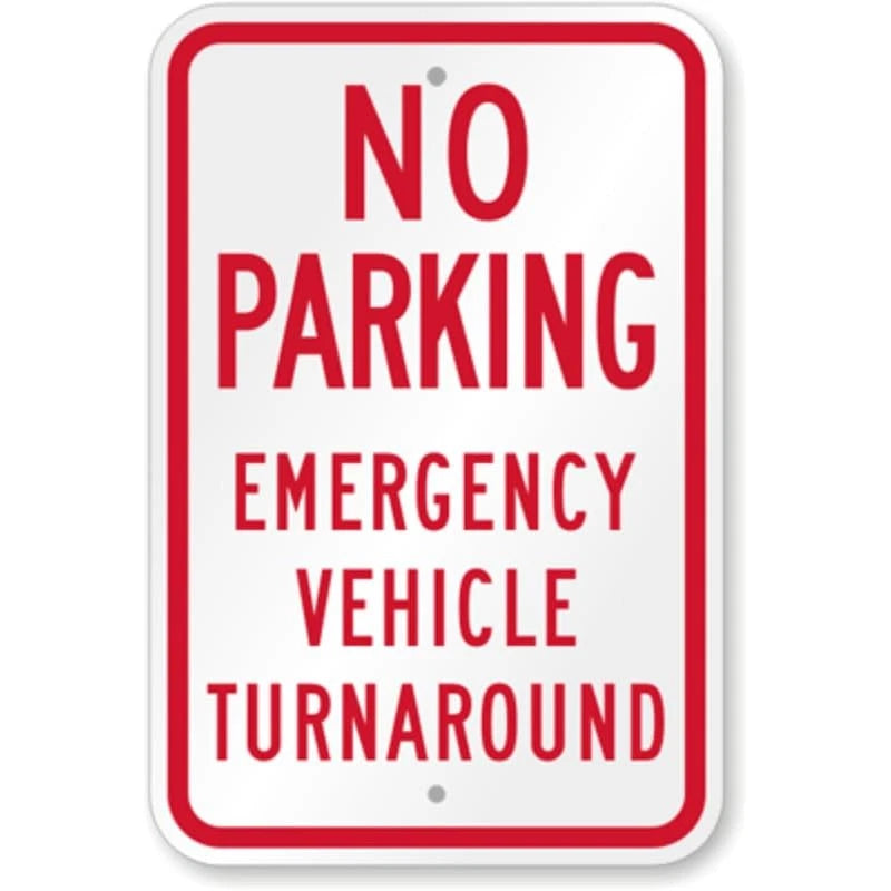 Emergency Vehicle Turnaround Aluminum Sign — product artwork
