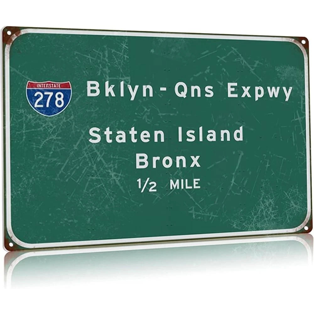 Vintage Staten Island Bronx Mile Intercontinental Funny Aluminum Sign — product artwork