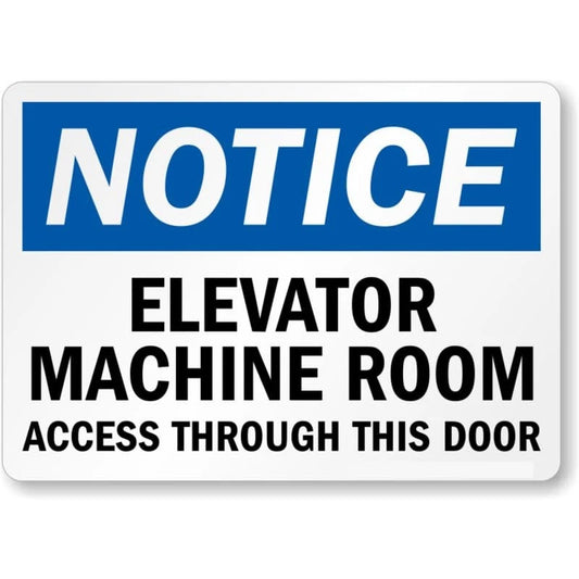 Elevator Machine Business Safety Aluminum Sign — product artwork
