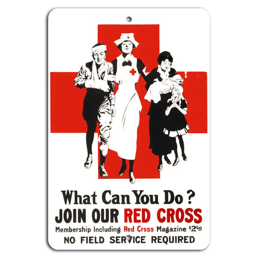 Red Cross Vertical Decorative Aluminum Sign — product artwork