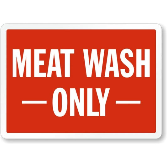 Meat Wash Food Safety Aluminum Sign — product artwork