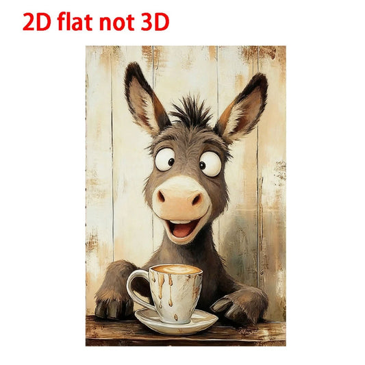 Donkey Wall Funny Coffee Theme Aluminum Sign — product artwork