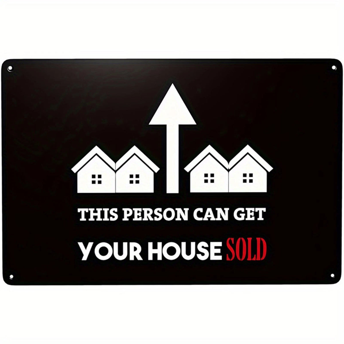 Real Estate Vintage Retro House Arrow Funny Aluminum Sign — product artwork