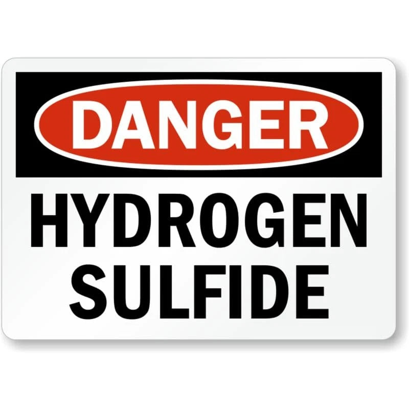 Hydrogen Sulfide Danger Aluminum Sign — product artwork