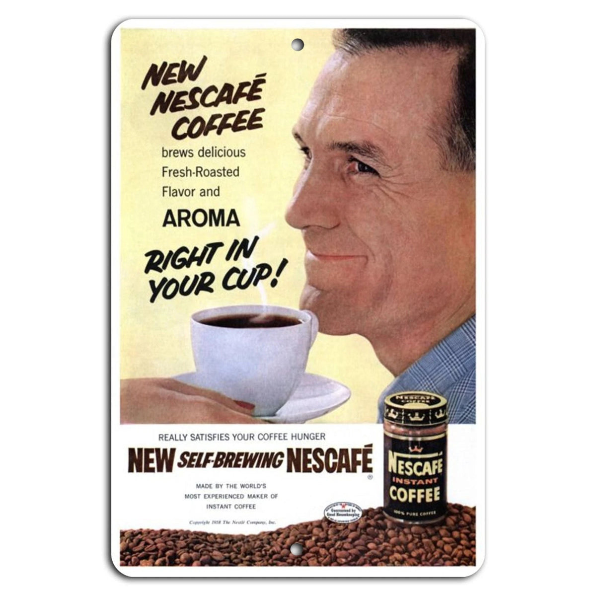 Nescafé Coffee Vintage Retro Aluminum Sign — product artwork