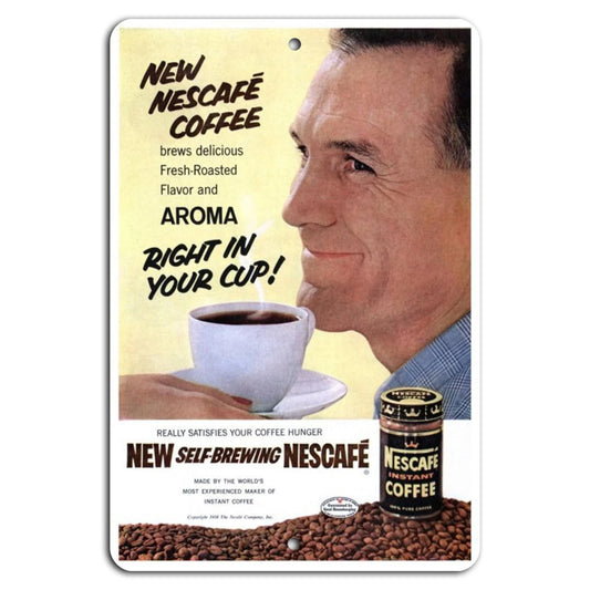 Nescafé Coffee Vintage Retro Aluminum Sign — product artwork