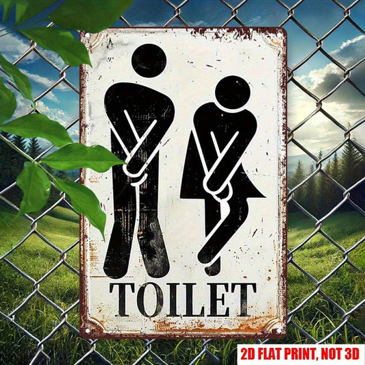 Vintage Humorous Toilet Bathroom Aluminum Sign — product artwork