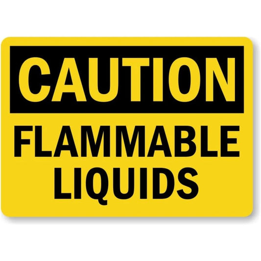 Flammable Liquids Caution Aluminum Sign — product artwork