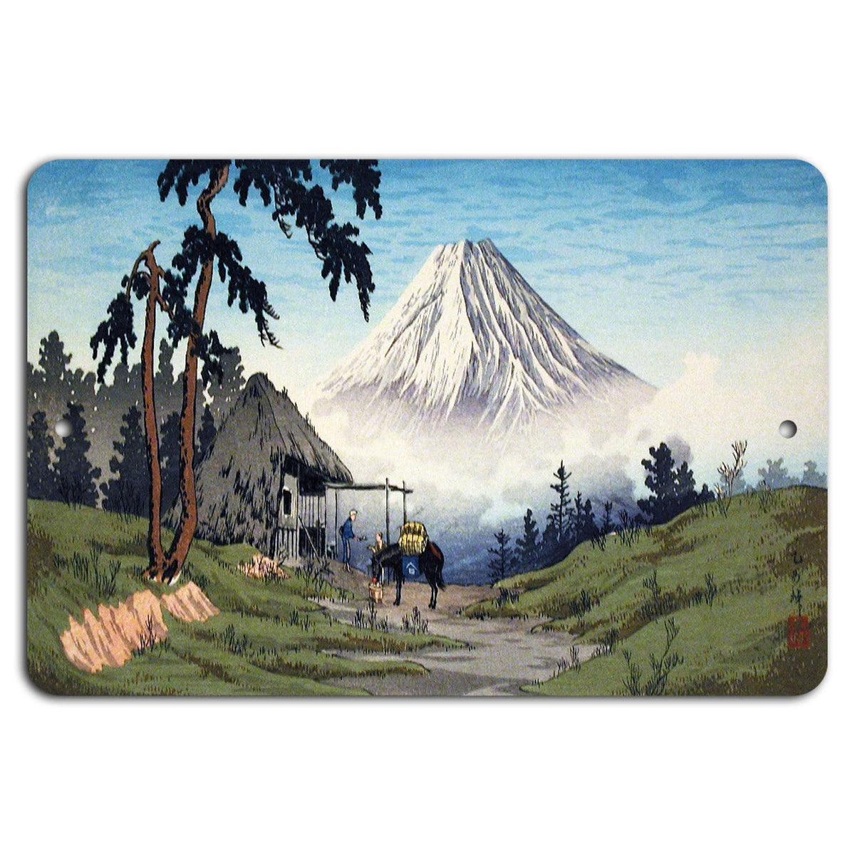 Mount Fuji Minimalist Travel Aluminum Sign — product artwork