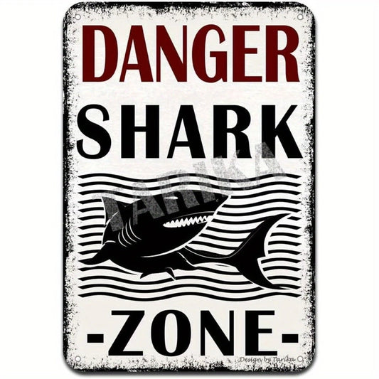 Vintage Danger Shark Zone Heavy Duty Aluminum Sign — product artwork