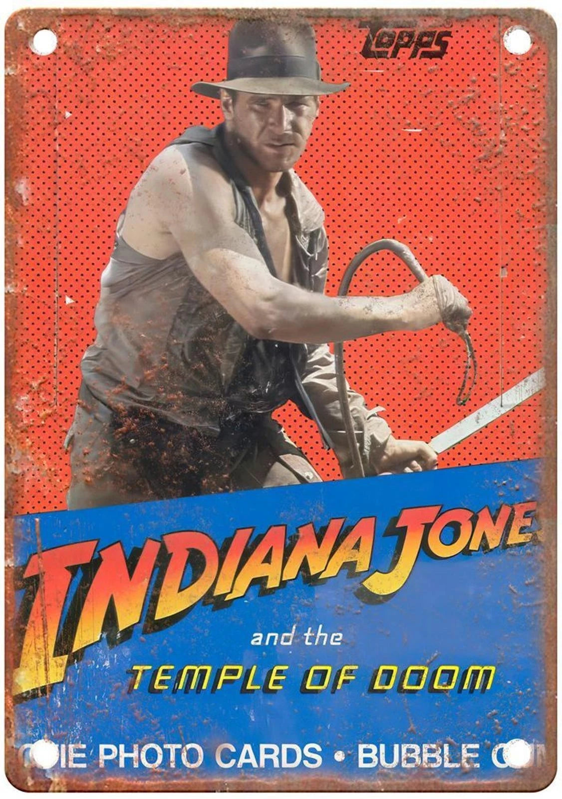 Indiana Jones and the Temple of Doom Bubble Gum Cards Vintage Sign — product artwork