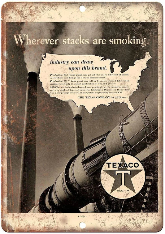 Texaco Motor Oil Vintage Funny Automobile Aluminum Sign — product artwork