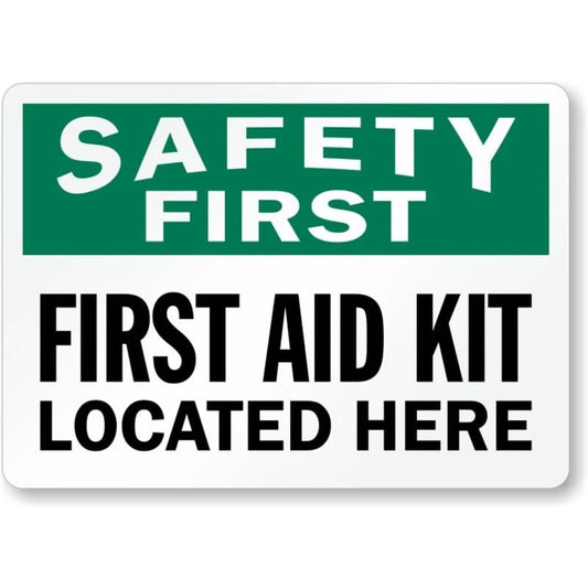 First Aid Kit Here Aluminum Sign — product artwork