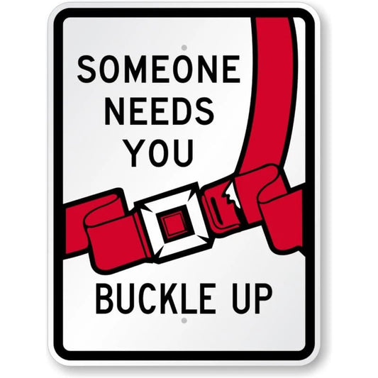Buckle Up Its the Law Aluminum Sign — product artwork