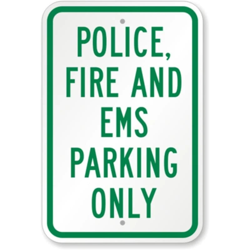 Police Fire Ems Parking Aluminum Sign — product artwork