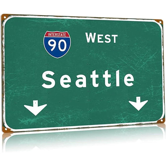 Vintage Signs Funny Airport Directions Aluminum Sign — product artwork