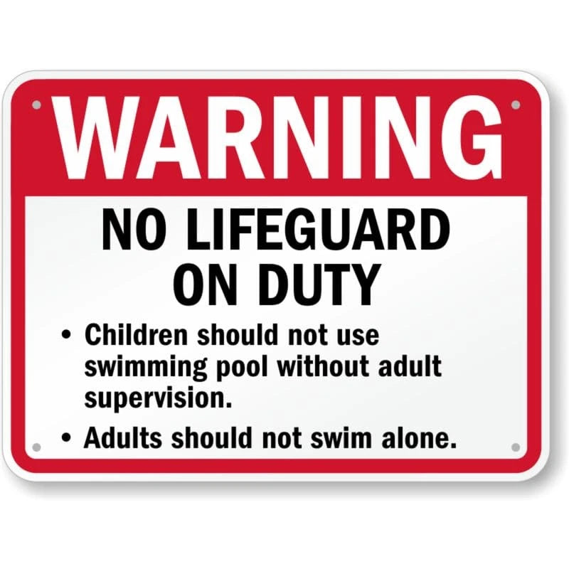 State No Lifeguard Duty Aluminum Sign — product artwork