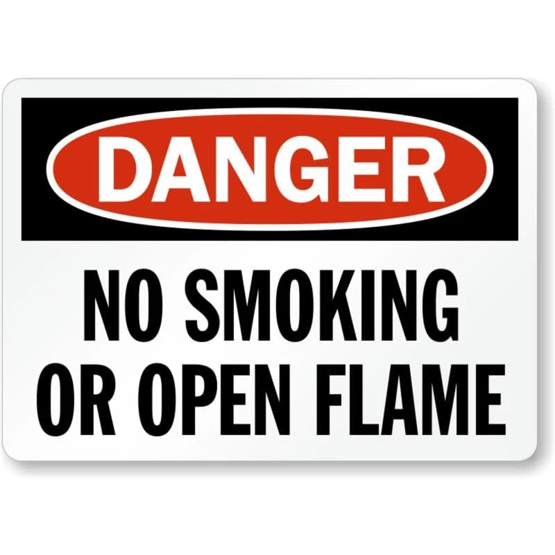 Danger No Smoking or Open Flame Aluminum Sign — product artwork