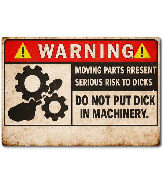 Funny Warning Garage Man Cave Retro Rusted Look Aluminum Sign — product artwork