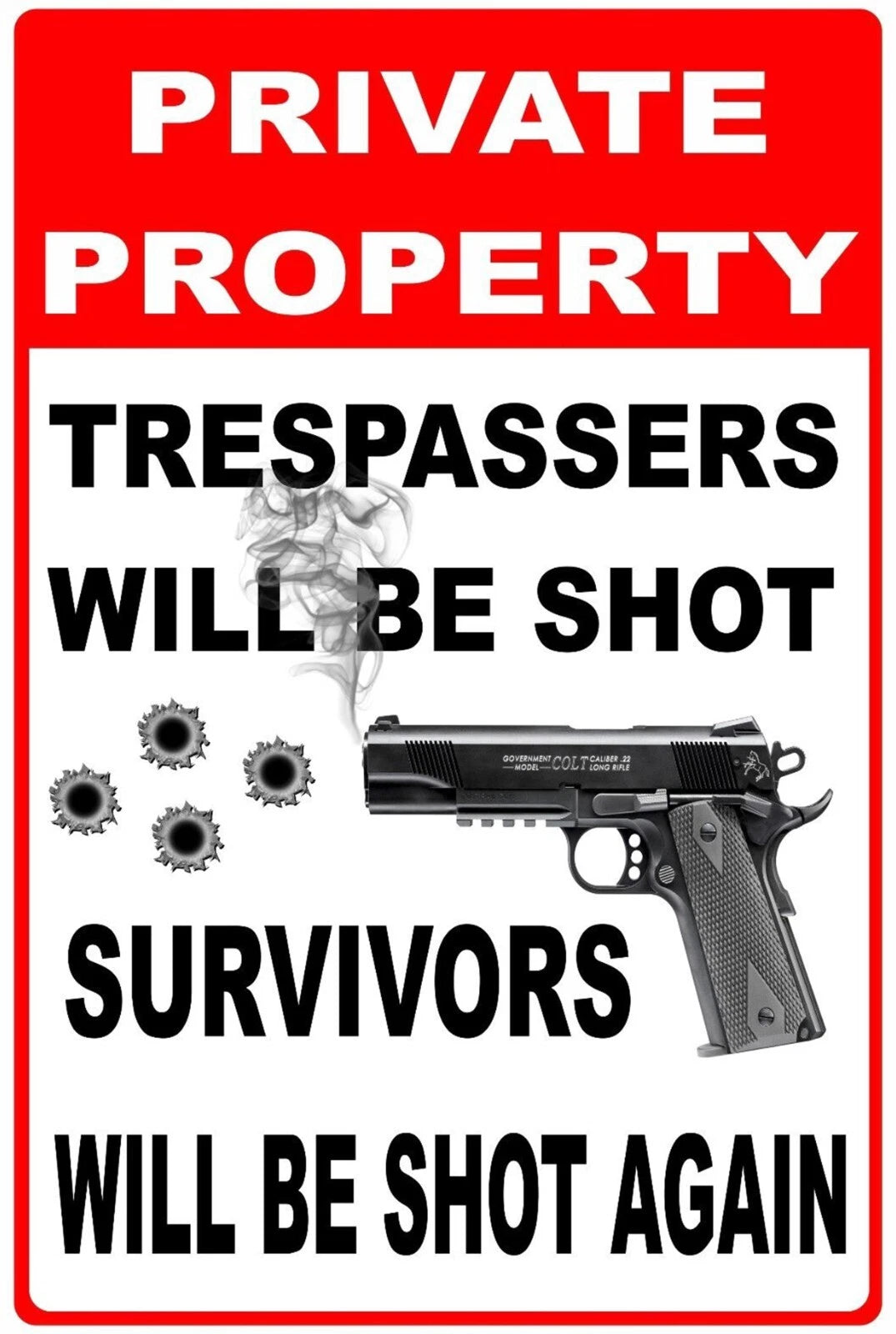 Private Property Funny Aluminum Sign — product artwork