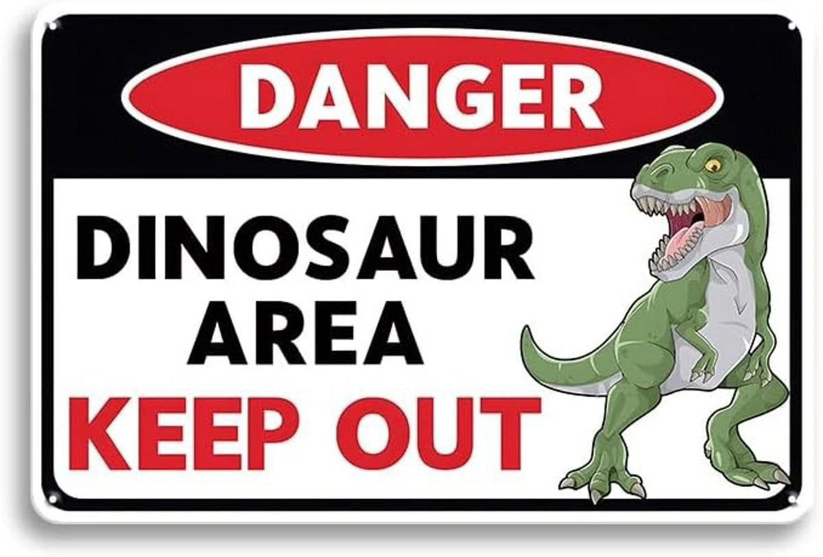 Danger Dinosaur Area Keep Out Aluminum Sign — product artwork