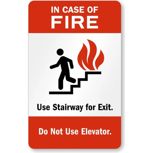 Fire Use Stairway for Exit Aluminum Sign — product artwork