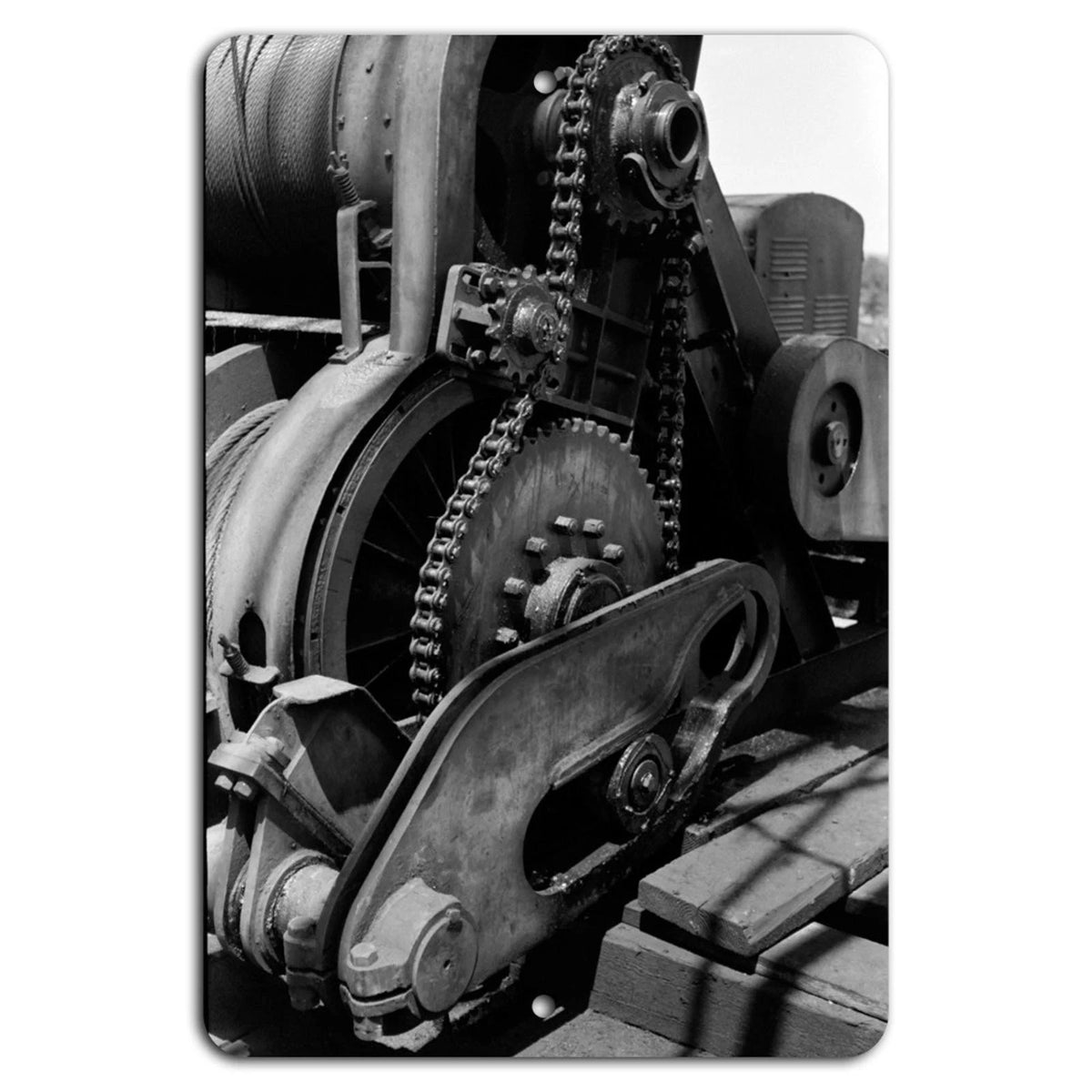 Vintage Industrial Garage Mechanical Gears Aluminum Sign — product artwork