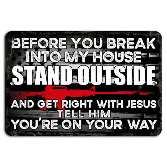 No Trespassing Rustic Christian Aluminum Sign — product artwork