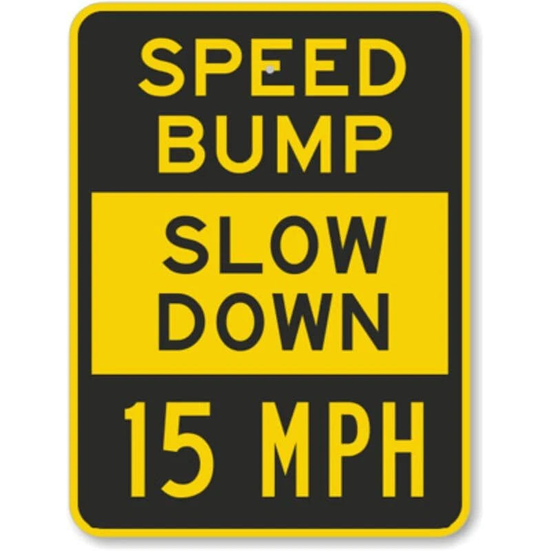 Bump Slow Down Aluminum Sign — product artwork