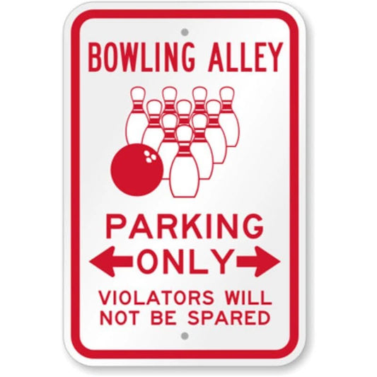 Bowling Alley Parking Aluminum Sign — product artwork