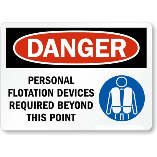 Personal Flotation Devices Required Aluminum Sign — product artwork