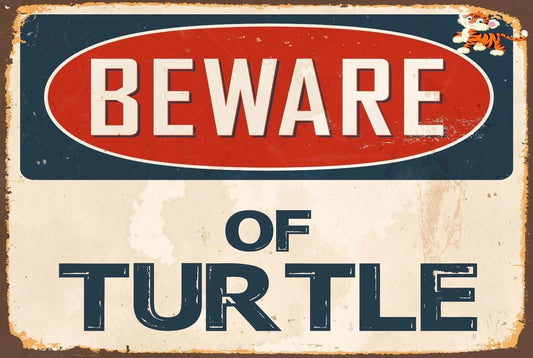 Beware of Turtle Aluminum Sign — product artwork