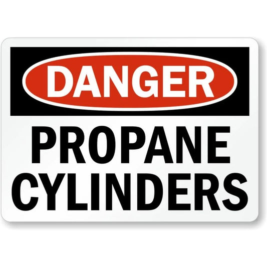 Propane Cylinders Danger Aluminum Sign — product artwork