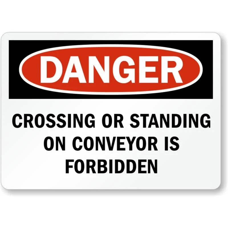 Conveyor Prohibited Danger Aluminum Sign — product artwork